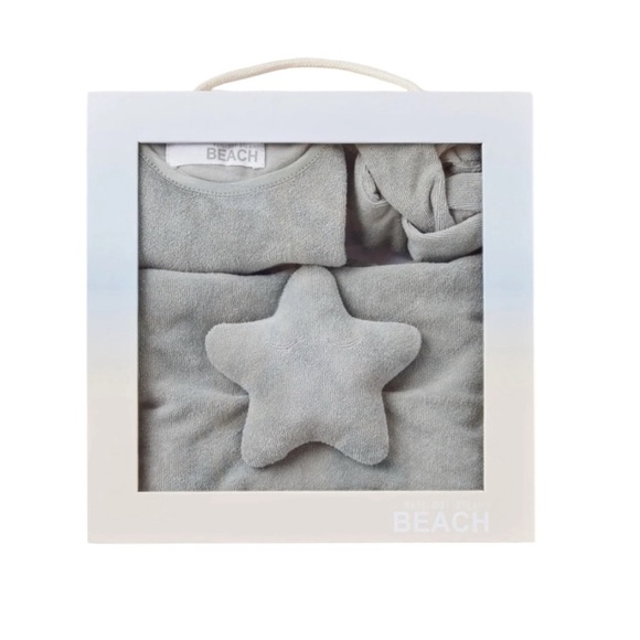 Barefoot Dreams Beach Cozy Terry Onesie Baby Bundle Color Wave NWT - Picture 1 of 4